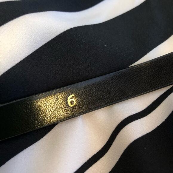 Cache black white chevron peplum belted sleeveless sheath dress size 6 NWOT - Picture 10 of 16